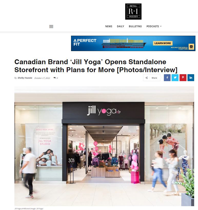 Retail Insider: Canadian Brand ‘Jill Yoga’ Opens Standalone Storefront with Plans for More [Photos/Interview]