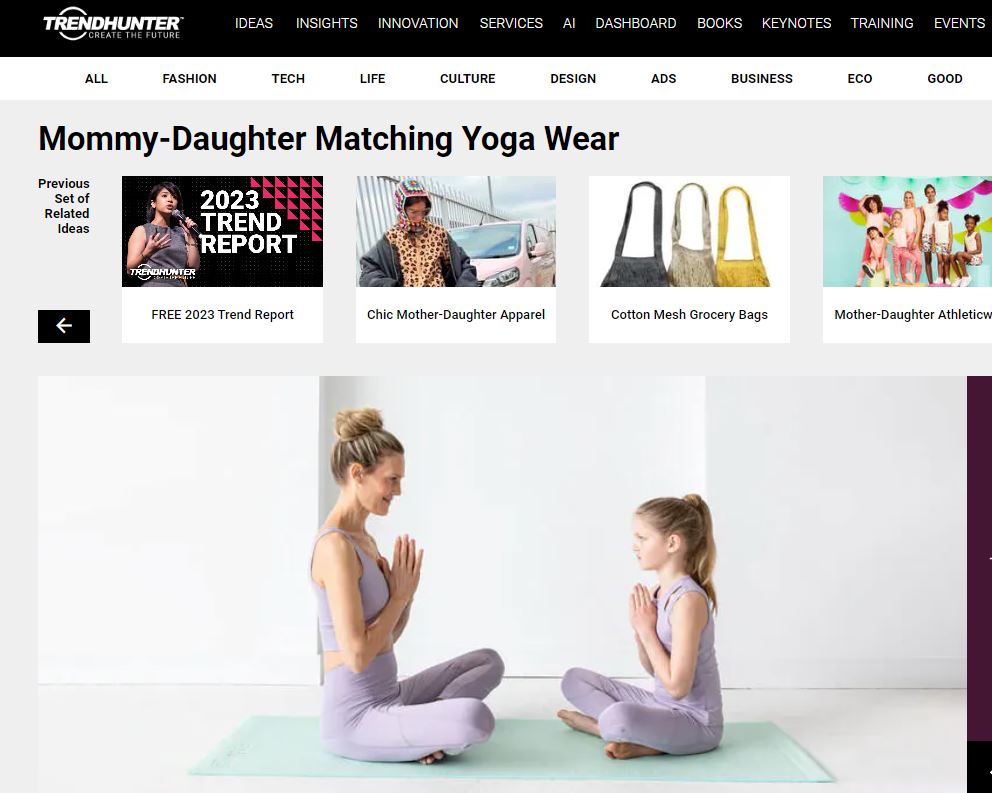 TRENDHUNTER FEATURE: MOMMY-DAUGHTER MATCHING YOGA WEAR