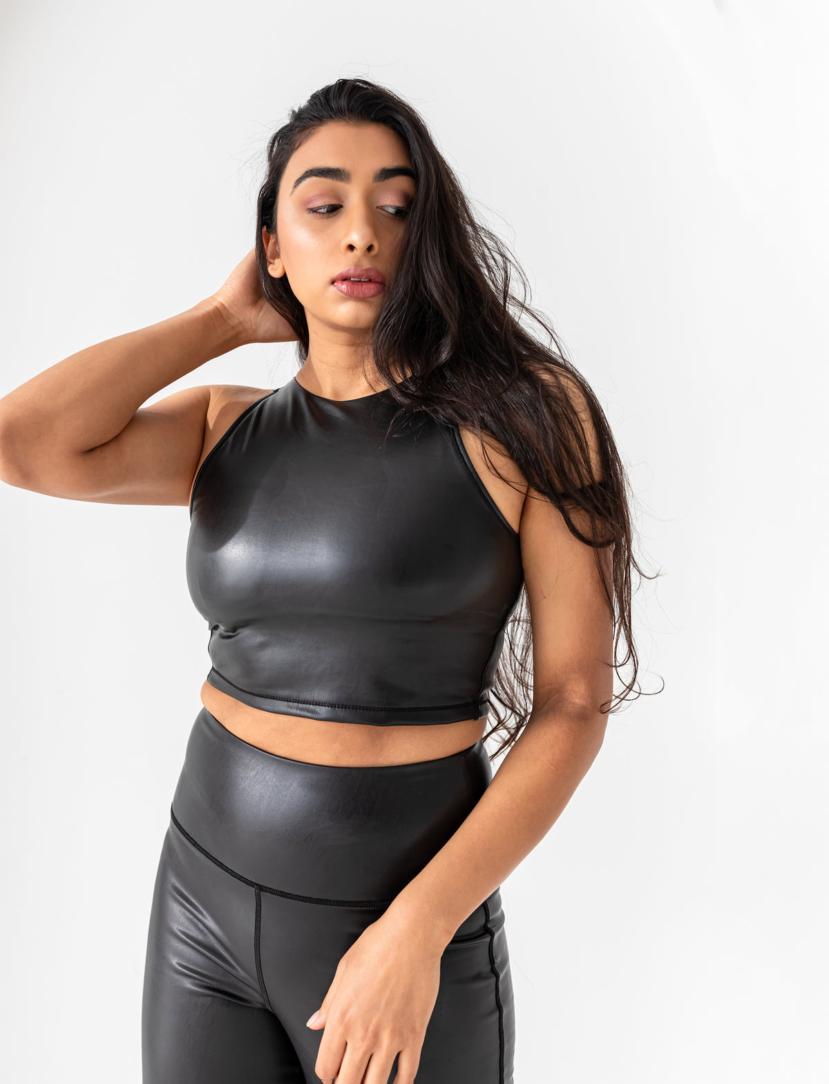 LADIES VEGAN LEATHER POWER TANK