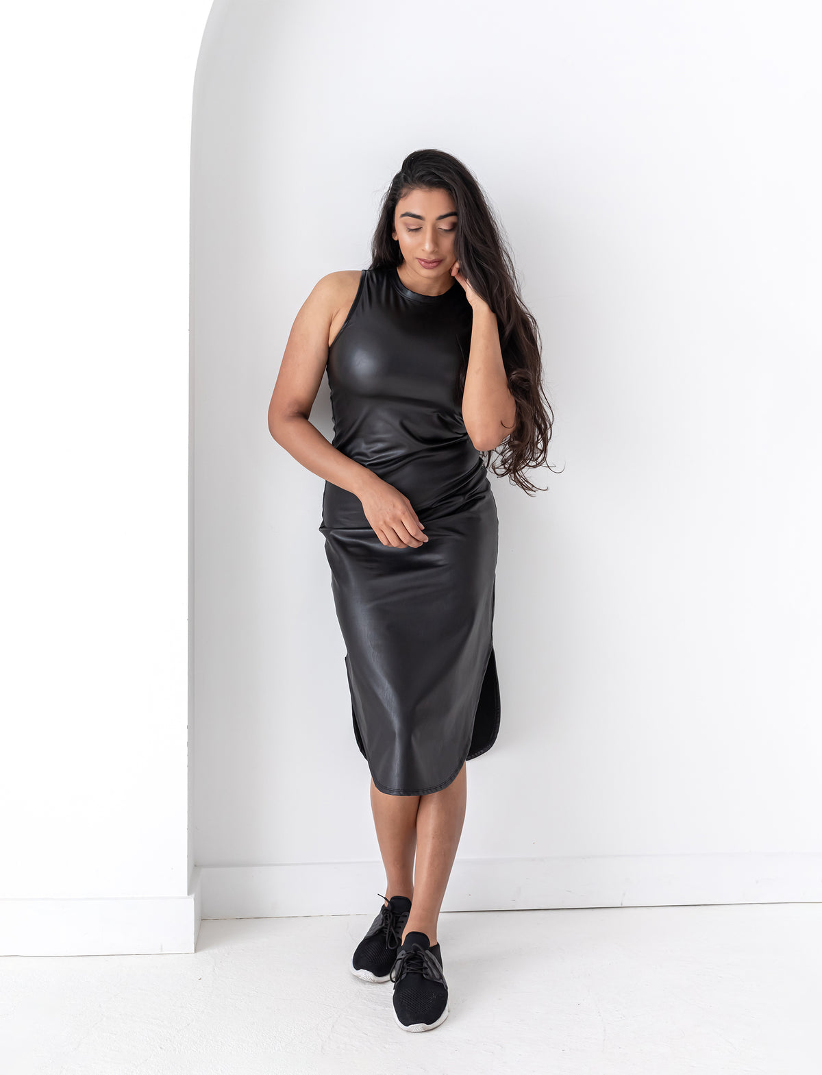 LADIES VEGAN LEATHER OM DRESS