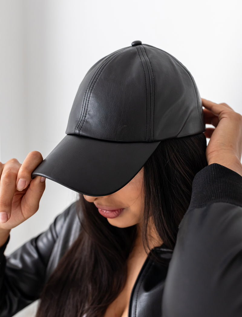 FAUX-LEATHER BALLER CAP