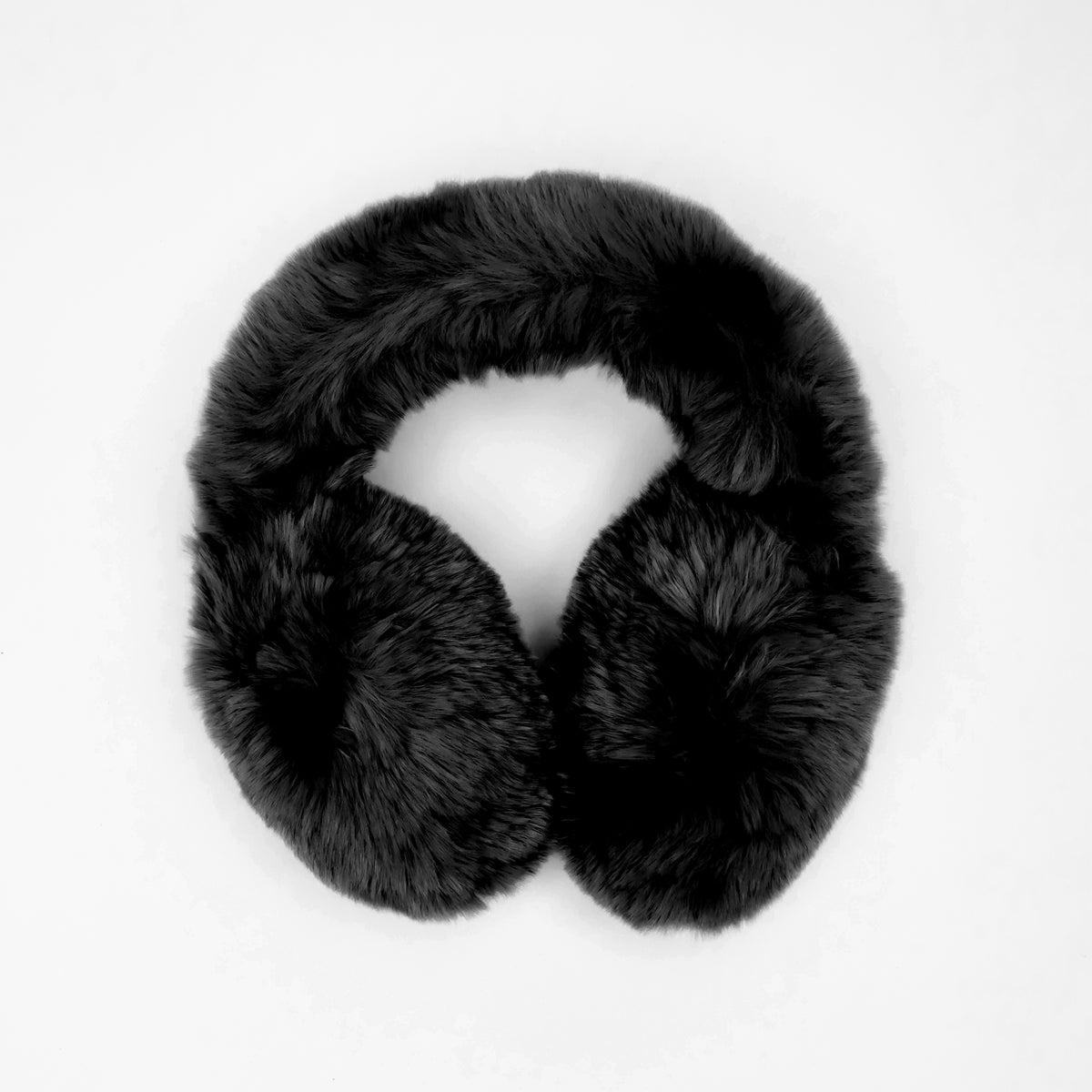 Women's Wonder Fluff Midnight Black Faux Fur Earmuff