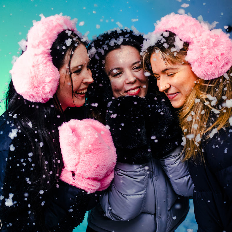 Women's Wonder Fluff Candy Pink Faux Fur Earmuff