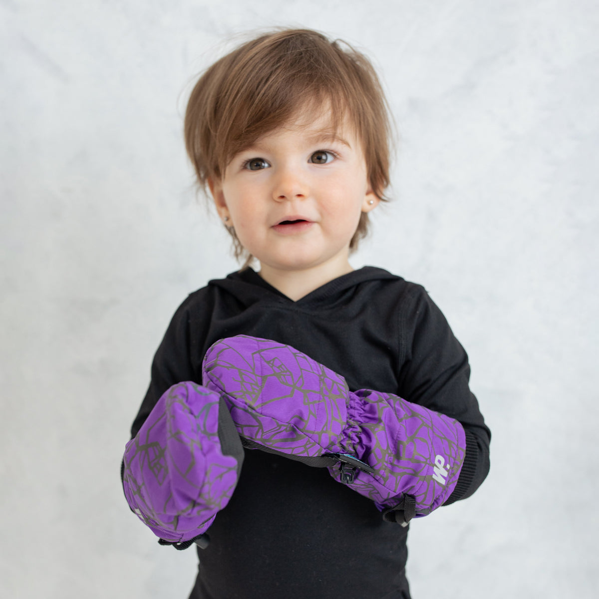 Little Girl's Purple Reflective Ombre Mittens