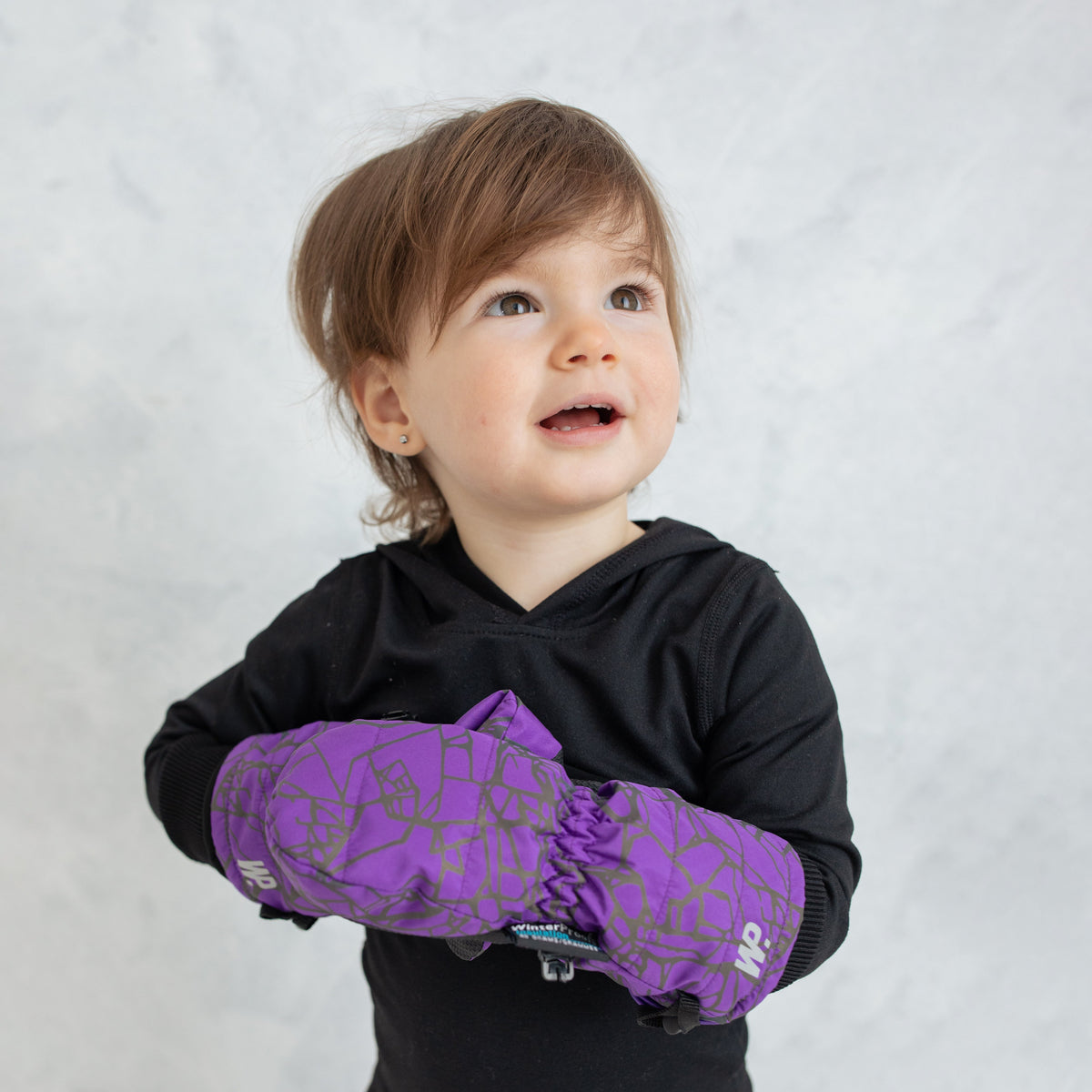 Little Girl's Purple Reflective Ombre Mittens