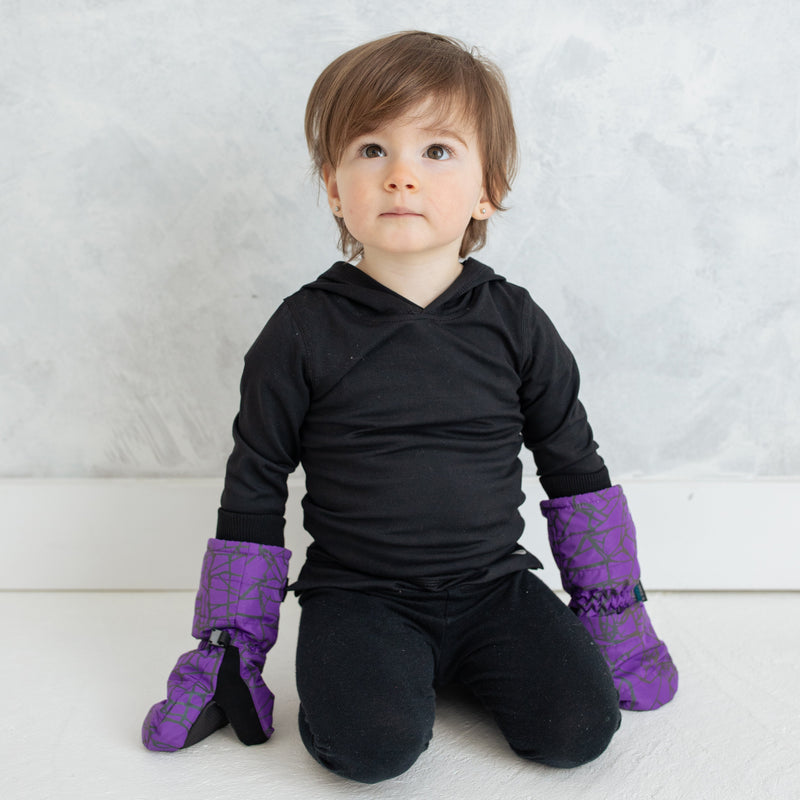 Little Girl's Purple Reflective Ombre Mittens