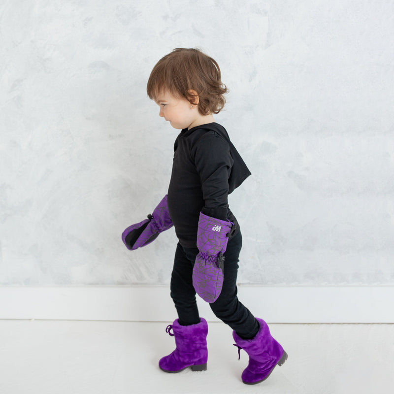 Little Girl's Purple Reflective Ombre Mittens