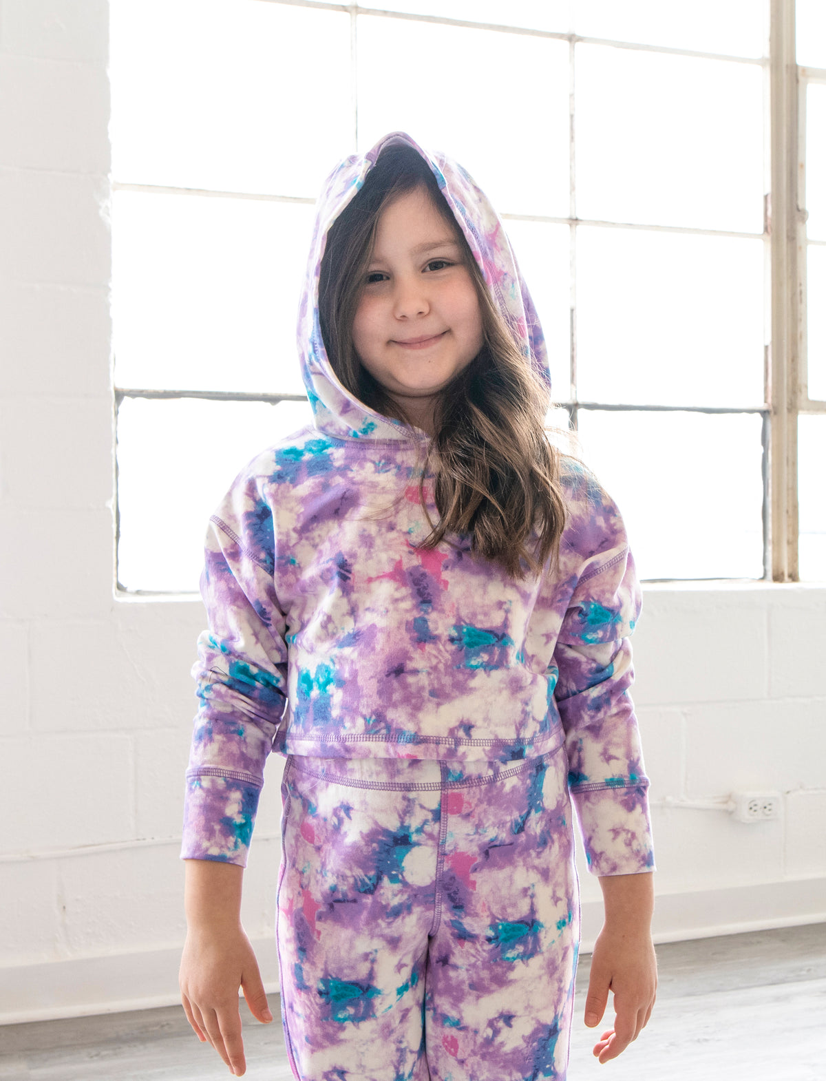 GIRLS 2-6 CROP HOODED SWEATSHIRT