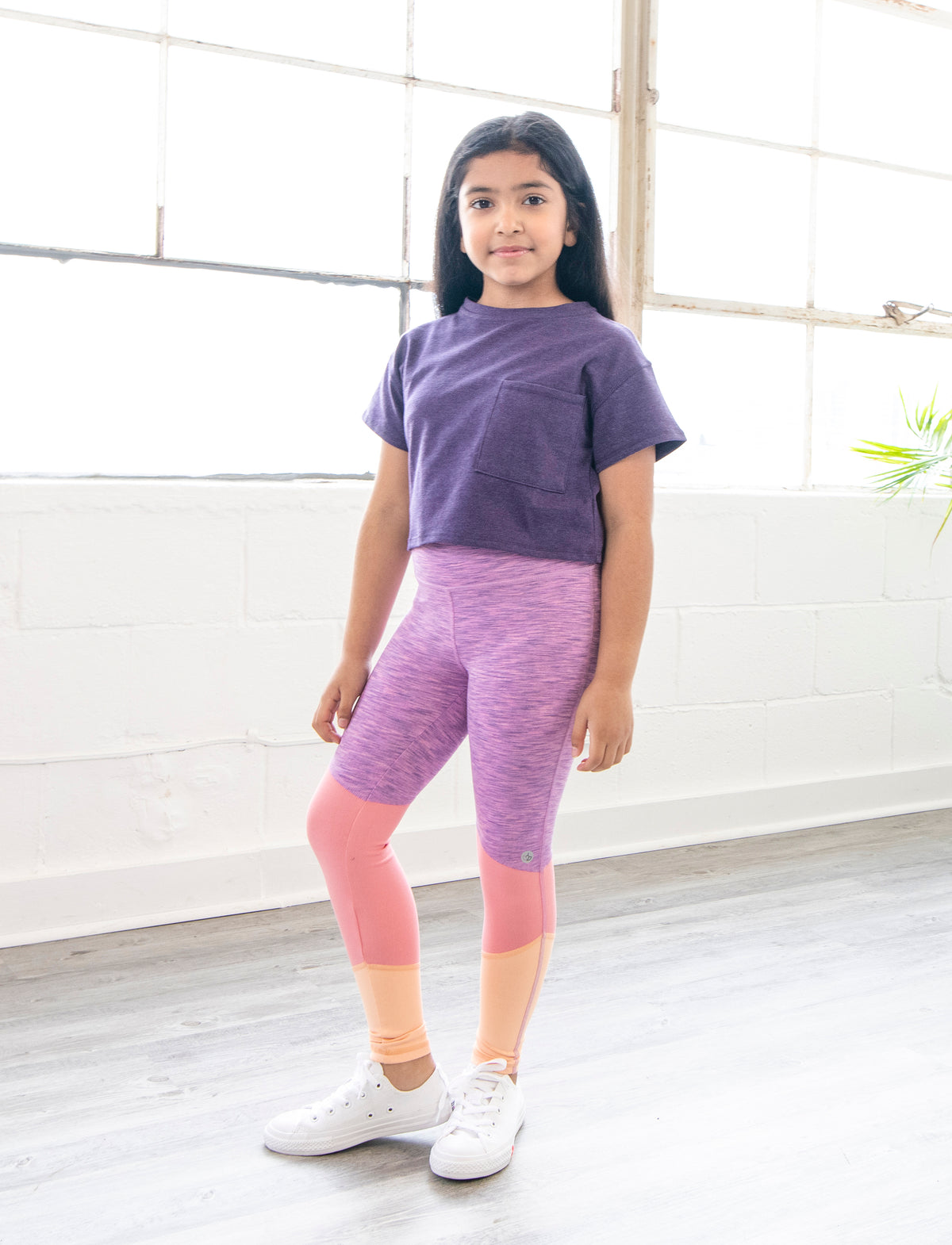 GIRLS 2-6 CROP COTTON POCKET TEE