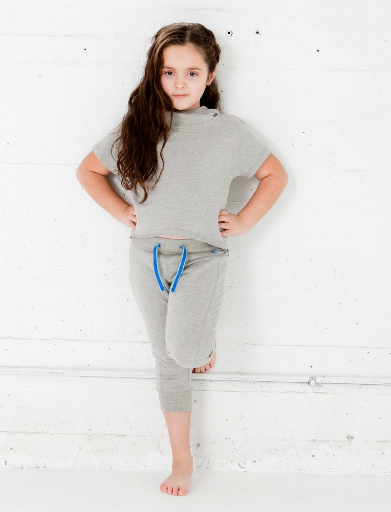 GIRLS 2-6 STRETCH COTTON  CROP HOODY