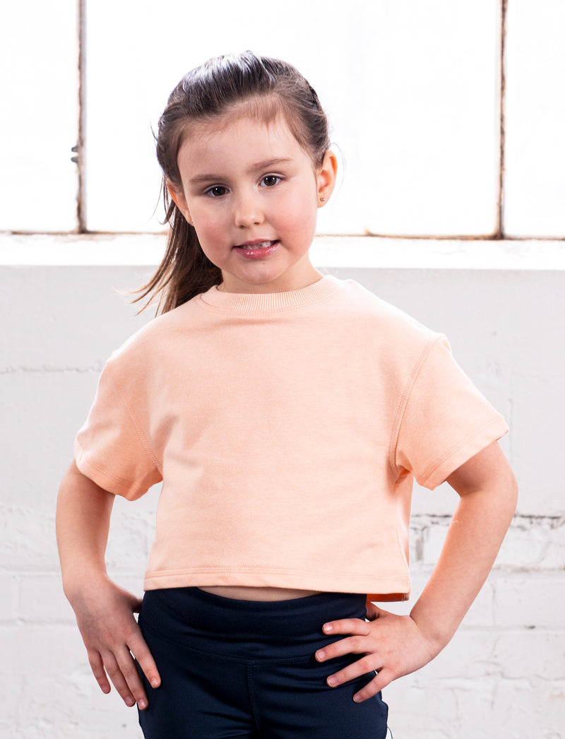 GIRLS 2-6 CROP CREW SWEATSHIRT