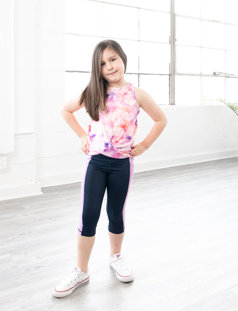 GIRLS 2-6 MESH SIDE POCKET CAPRI