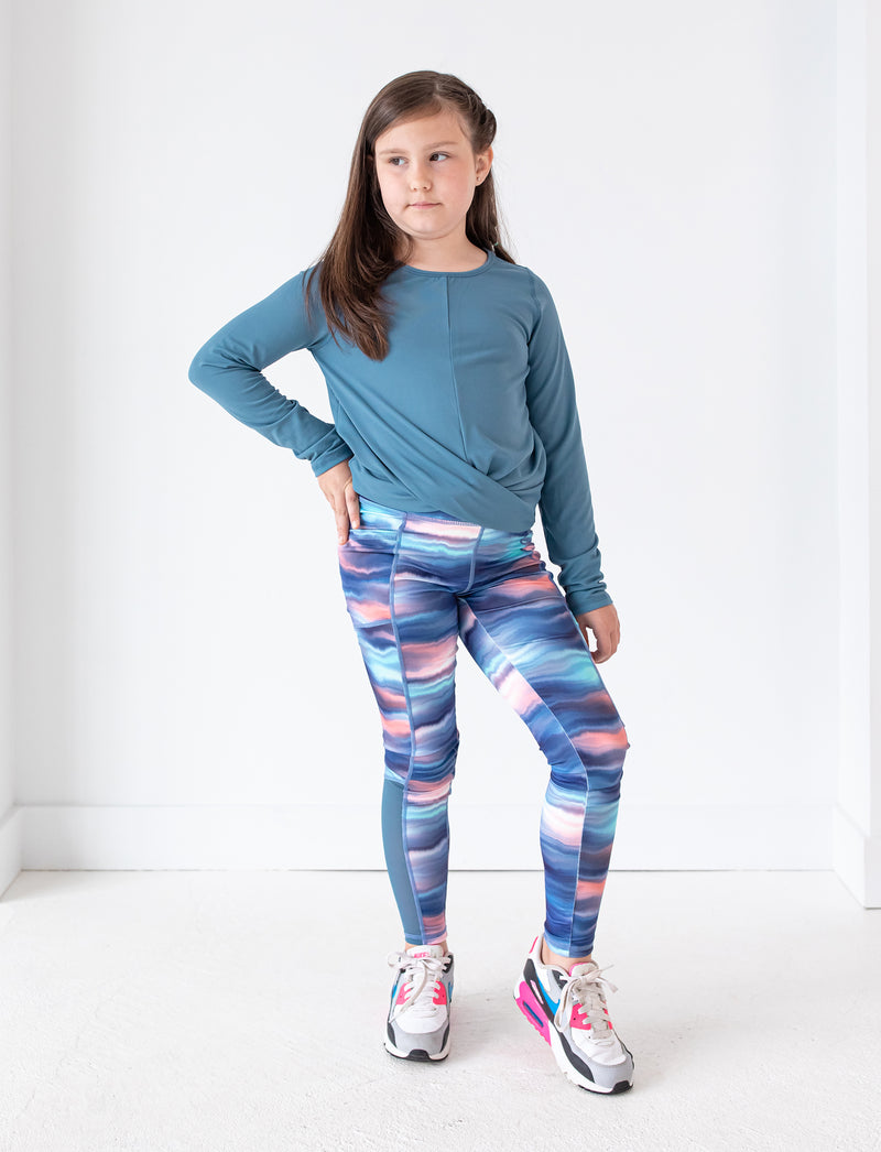 GIRLS 2-6 SIDE POCKET LEGGING WITH MESH