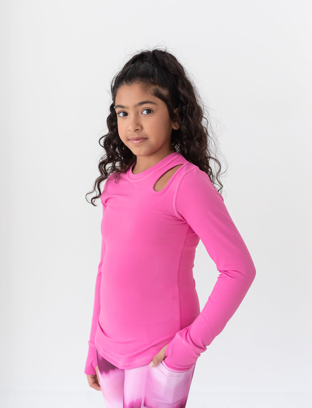 GIRLS 2-6 KEYHOLE ACTIVE WARM-UP T