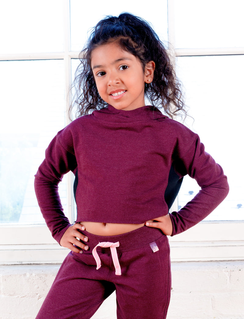 GIRLS 2-6 CROP HOODED SWEATSHIRT