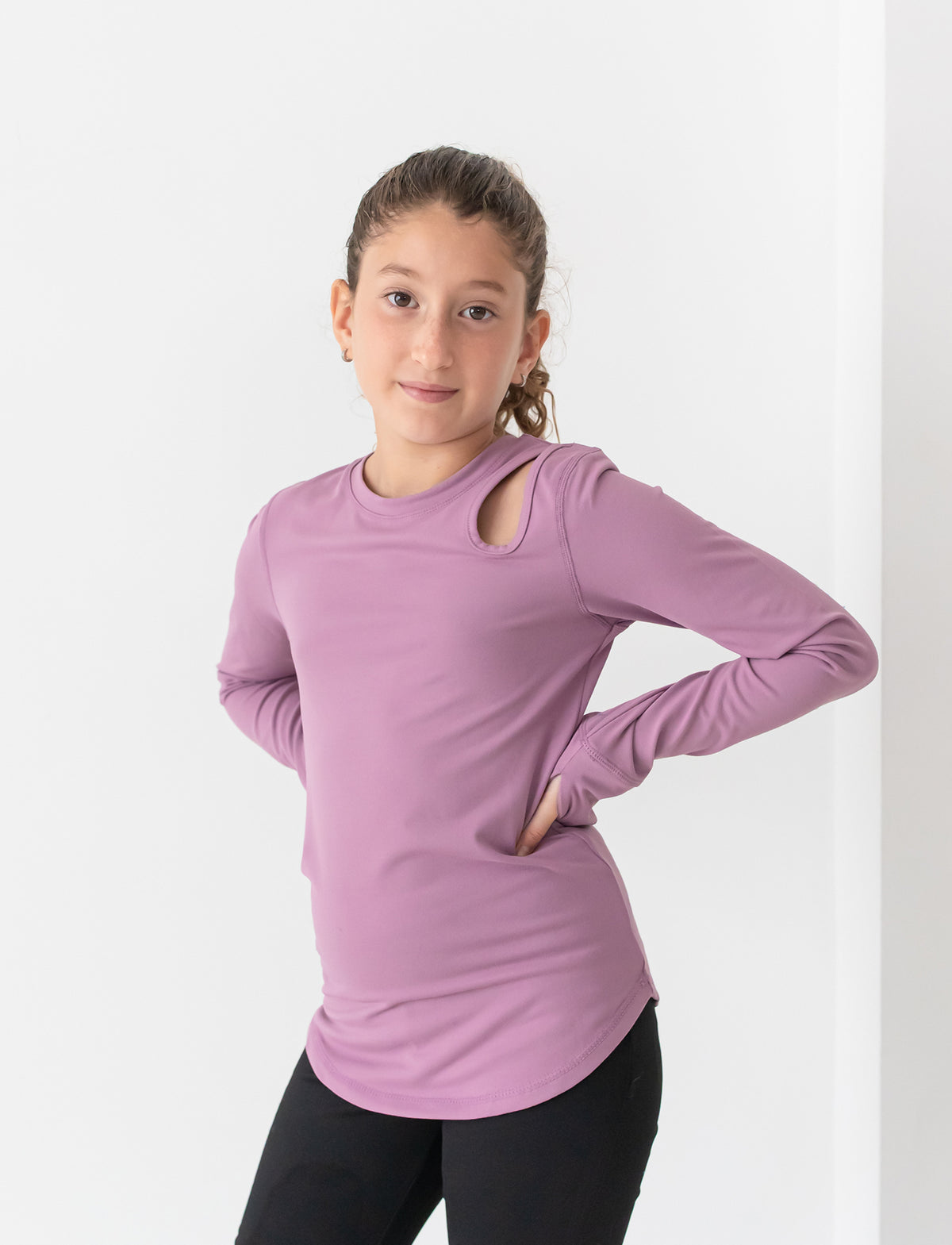 GIRLS KEYHOLE ACTIVE WARM-UP T