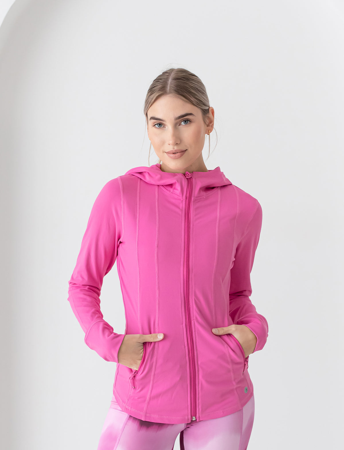 LADIES LEVEL UP HOODED YOGA JACKET