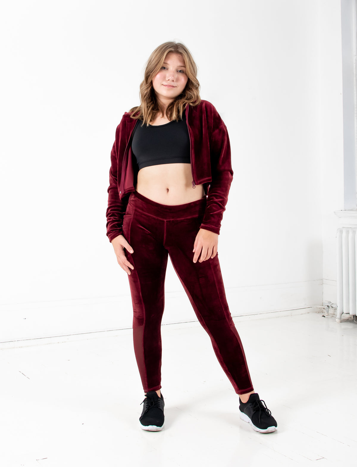 GIRLS VELVET CUT AND SEW LEGGING