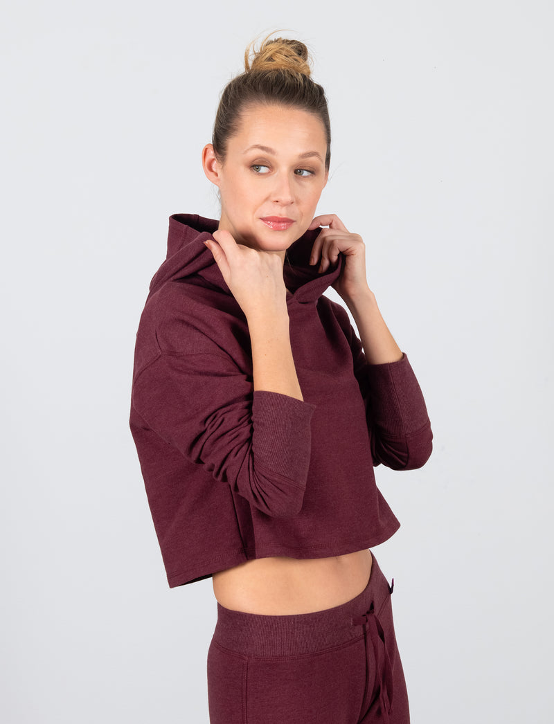 LADIES CROP HOODED SWEATSHIRT