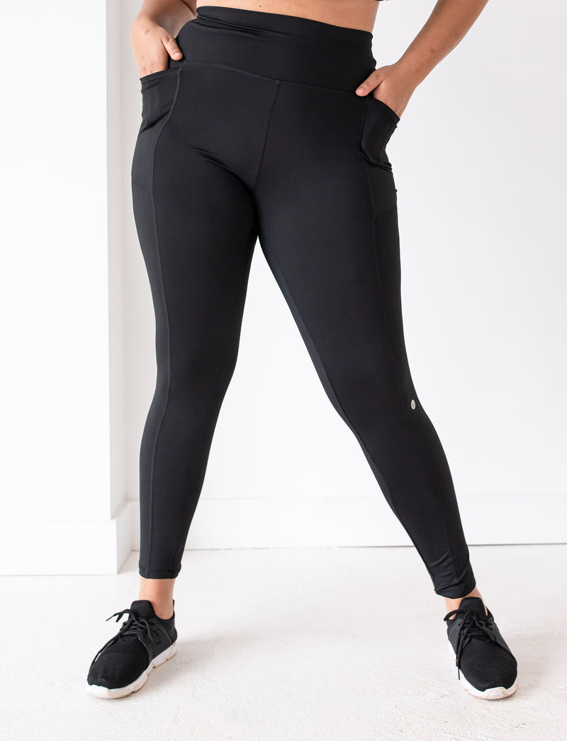 LADIES HIGH RISE SIDE POCKET LEGGING (SIZES XS TO XXL)