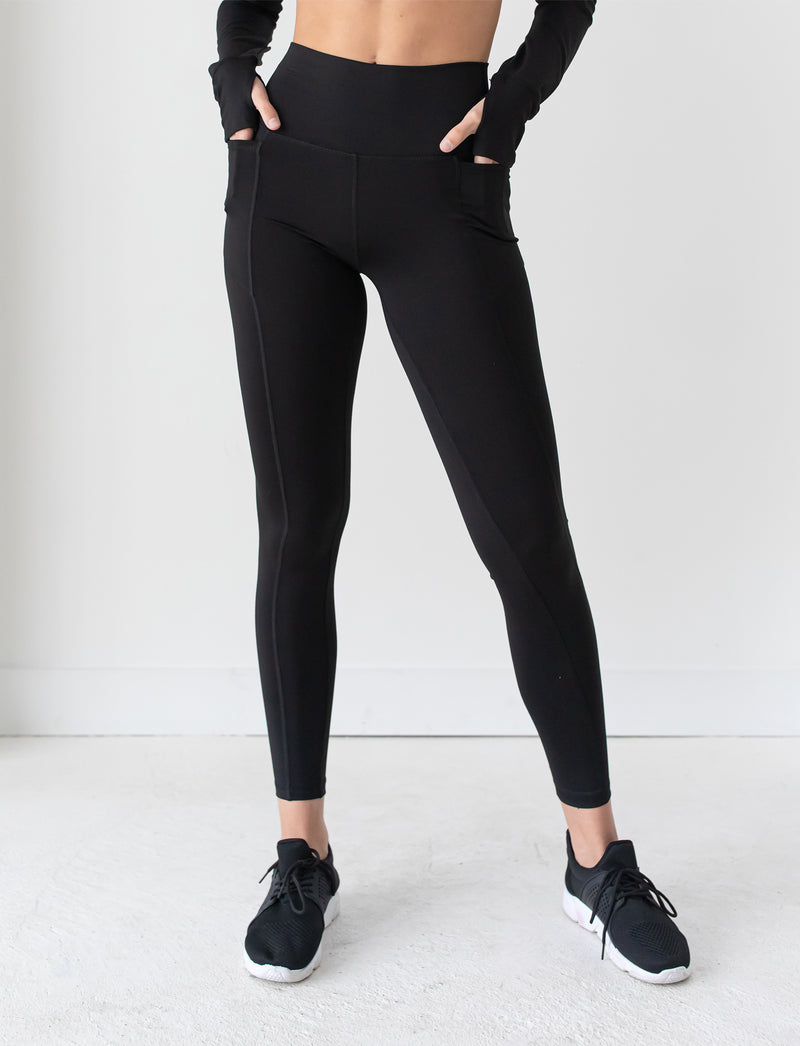 LADIES HIGH RISE SIDE POCKET LEGGING (SIZES XS TO XXL)