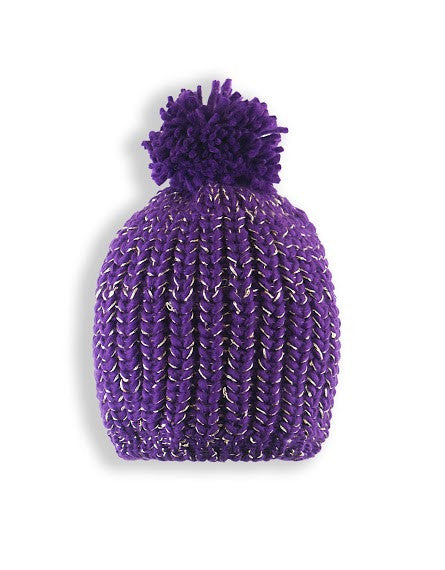 GIRL'S 4-16 SEQUINED KNIT TOQUE W/ POM POM