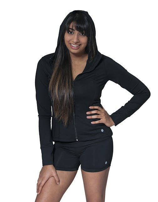 LADIES HOODED YOGA JACKET