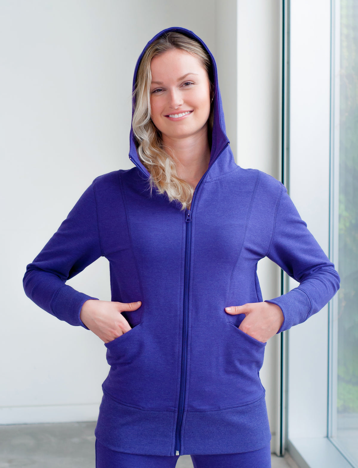 LADIES ZIP FRONT COTTON HOODY