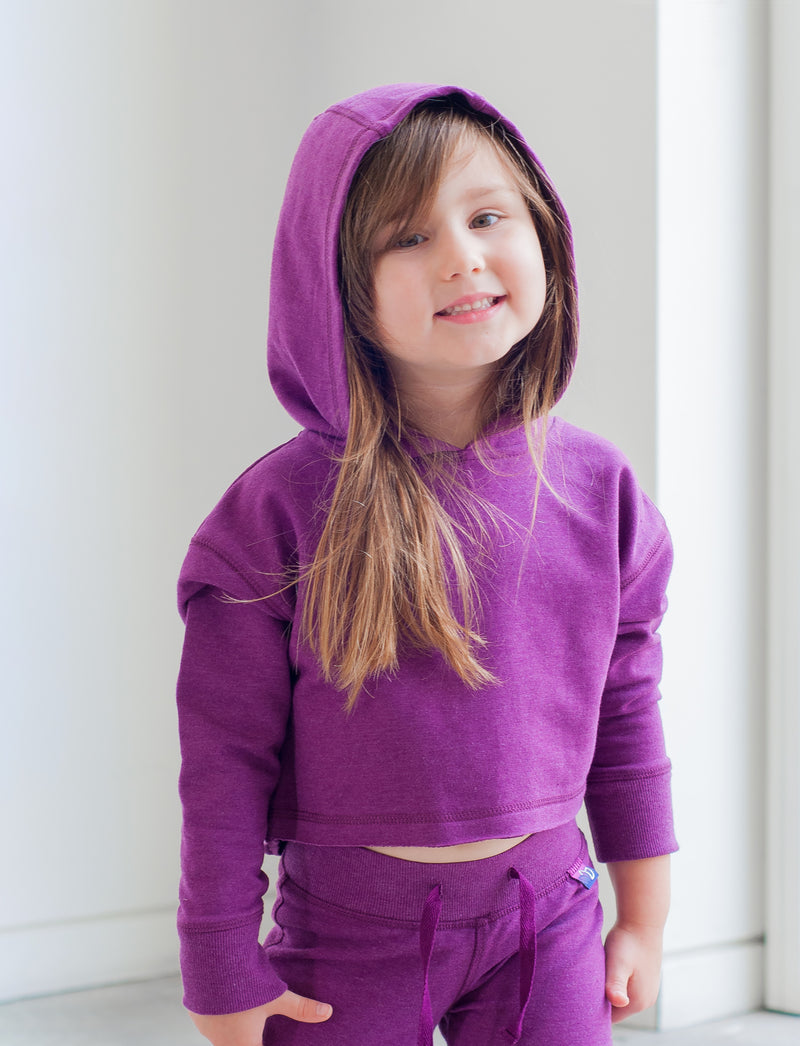 GIRLS 2-6 CROPPED COTTON HOOD