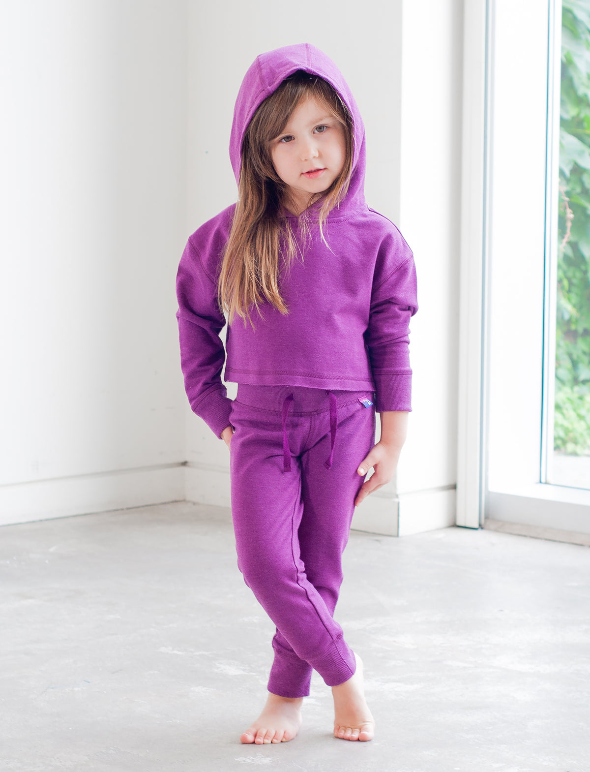 GIRLS 2-6 CROPPED COTTON HOOD