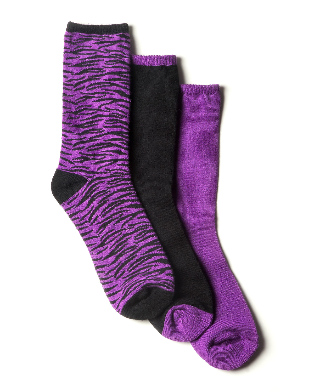 GIRLS 3 PACK ZEBRA SOCKS