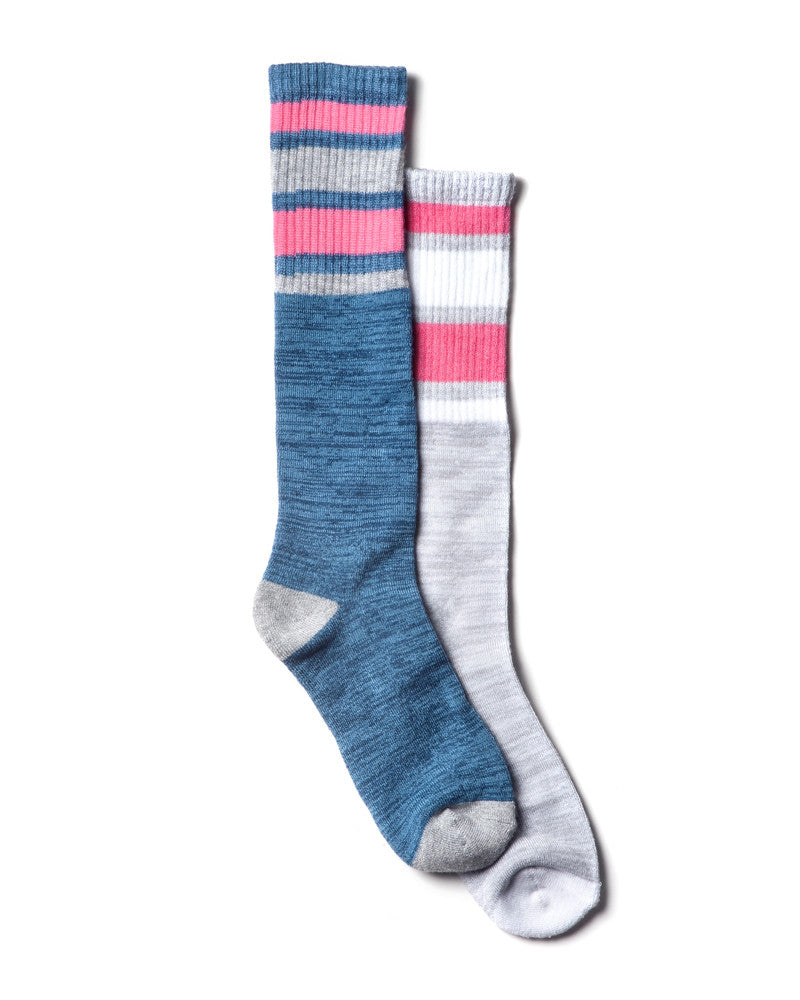 GIRLS 2 PACK WORK SOCK KNEE HIGHS