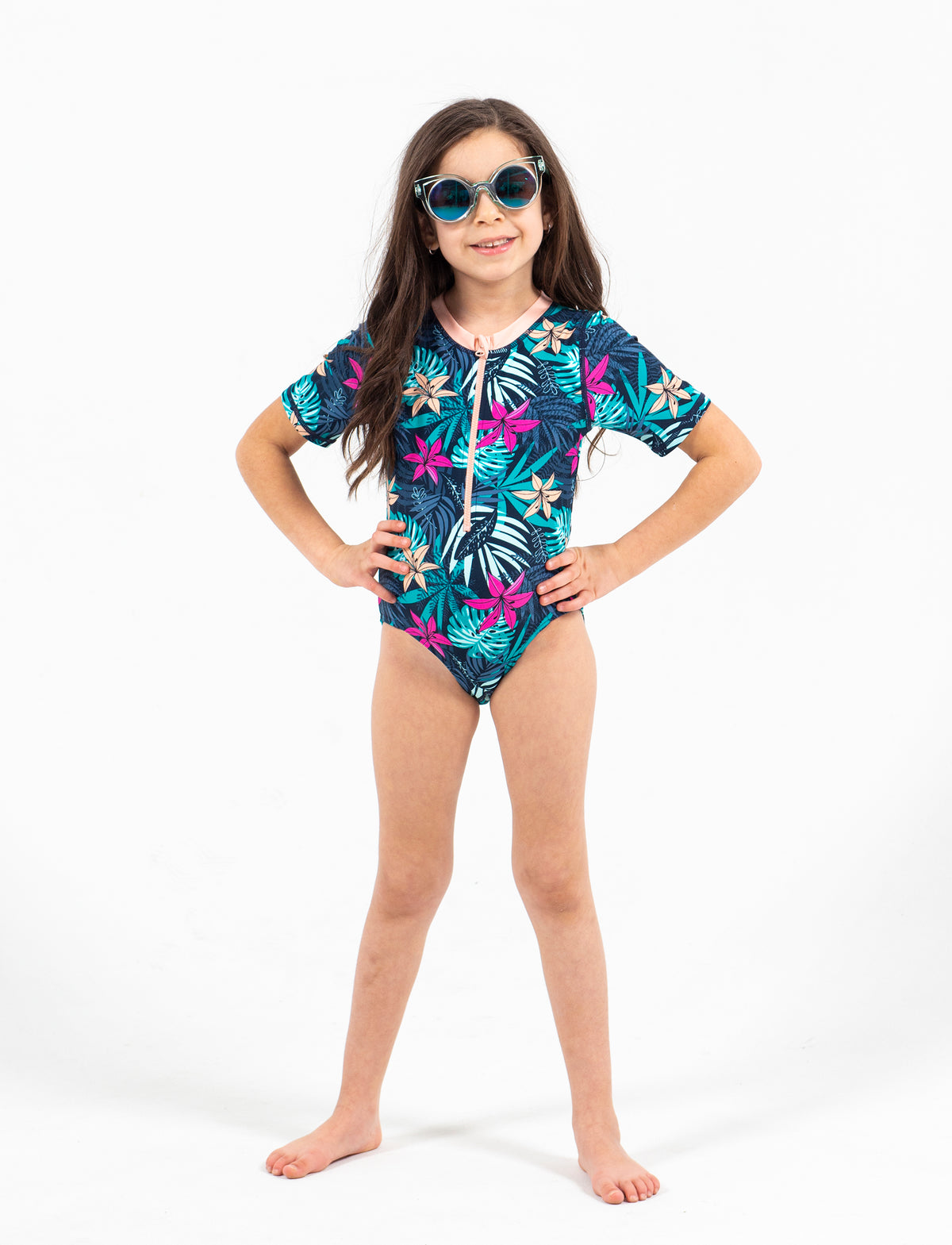 GIRLS 2-6X 1 PIECE RASHGUARD SWIMSUIT