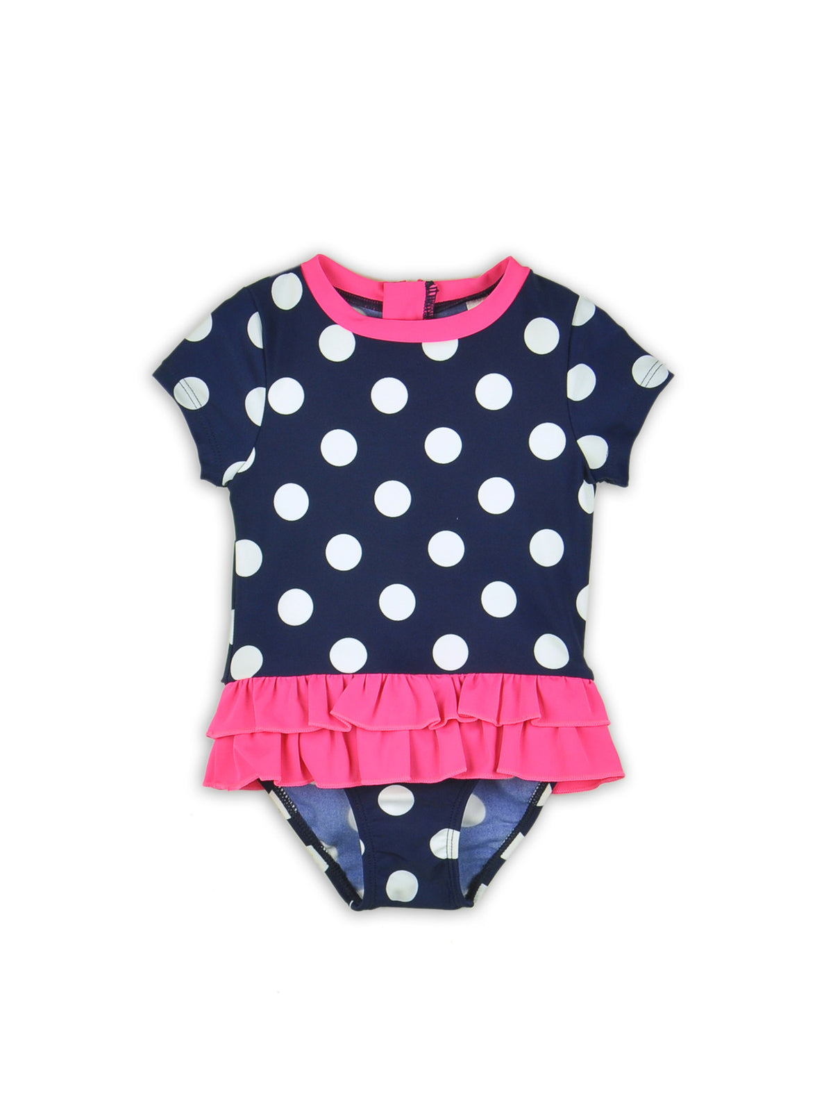 INFANT GIRLS POLKA DOT RASHGUARD ONE-PIECE