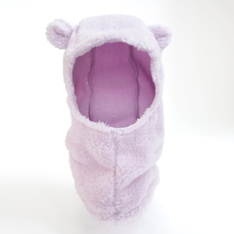 Little Girl's Orchid Ice Plush Bear Ear Balaclava