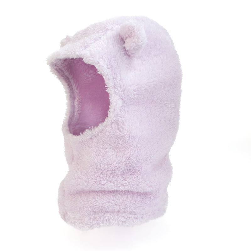 Little Girl's Orchid Ice Plush Bear Ear Balaclava