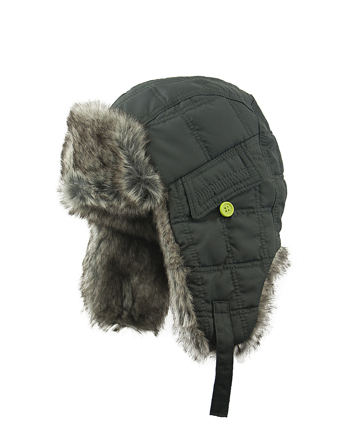 BOY'S 4-16 QUILTED TRAPPER W/ FAUX FUR