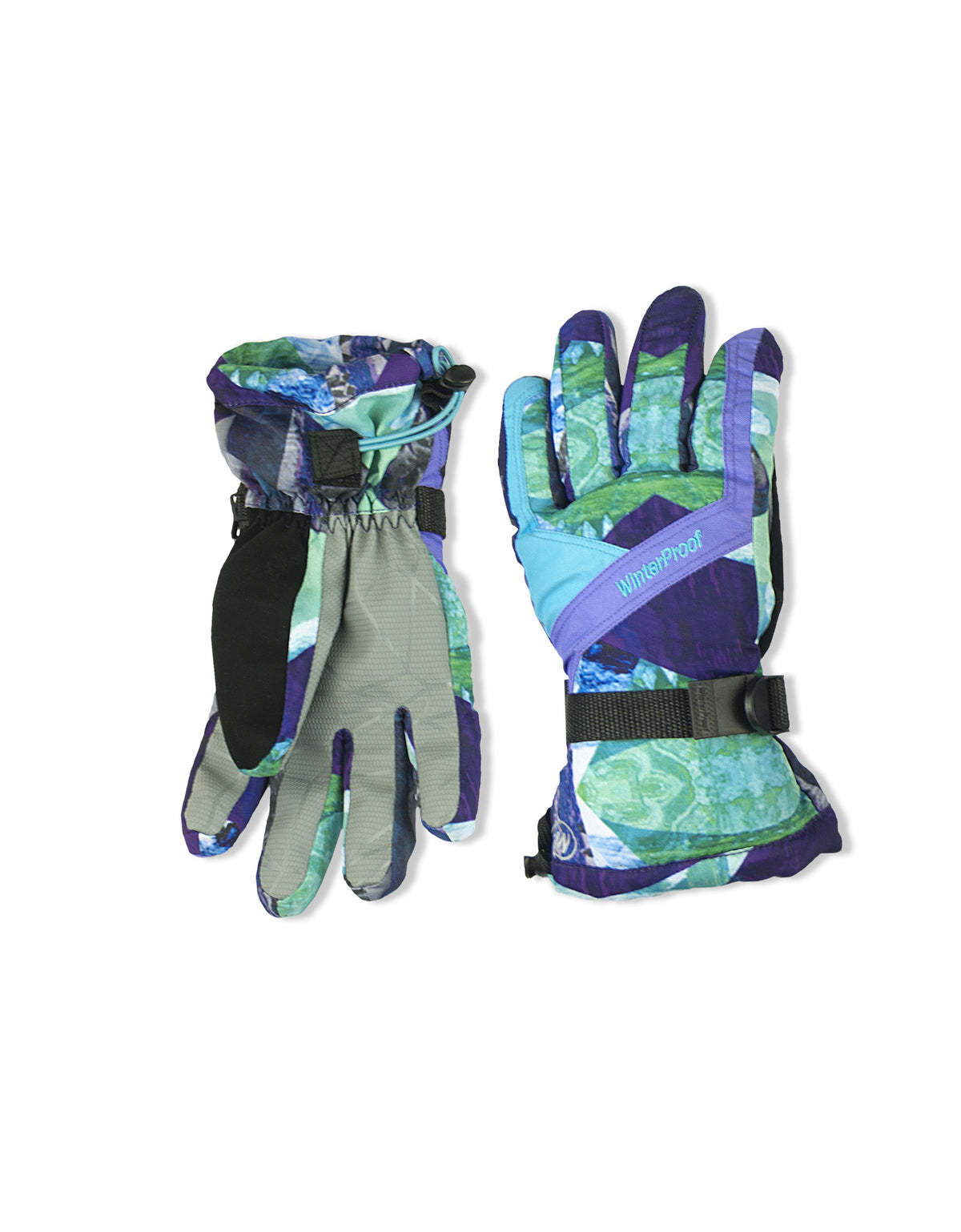 GIRL'S 4-16 SKI GLOVE W/ ICEBERG PRINT