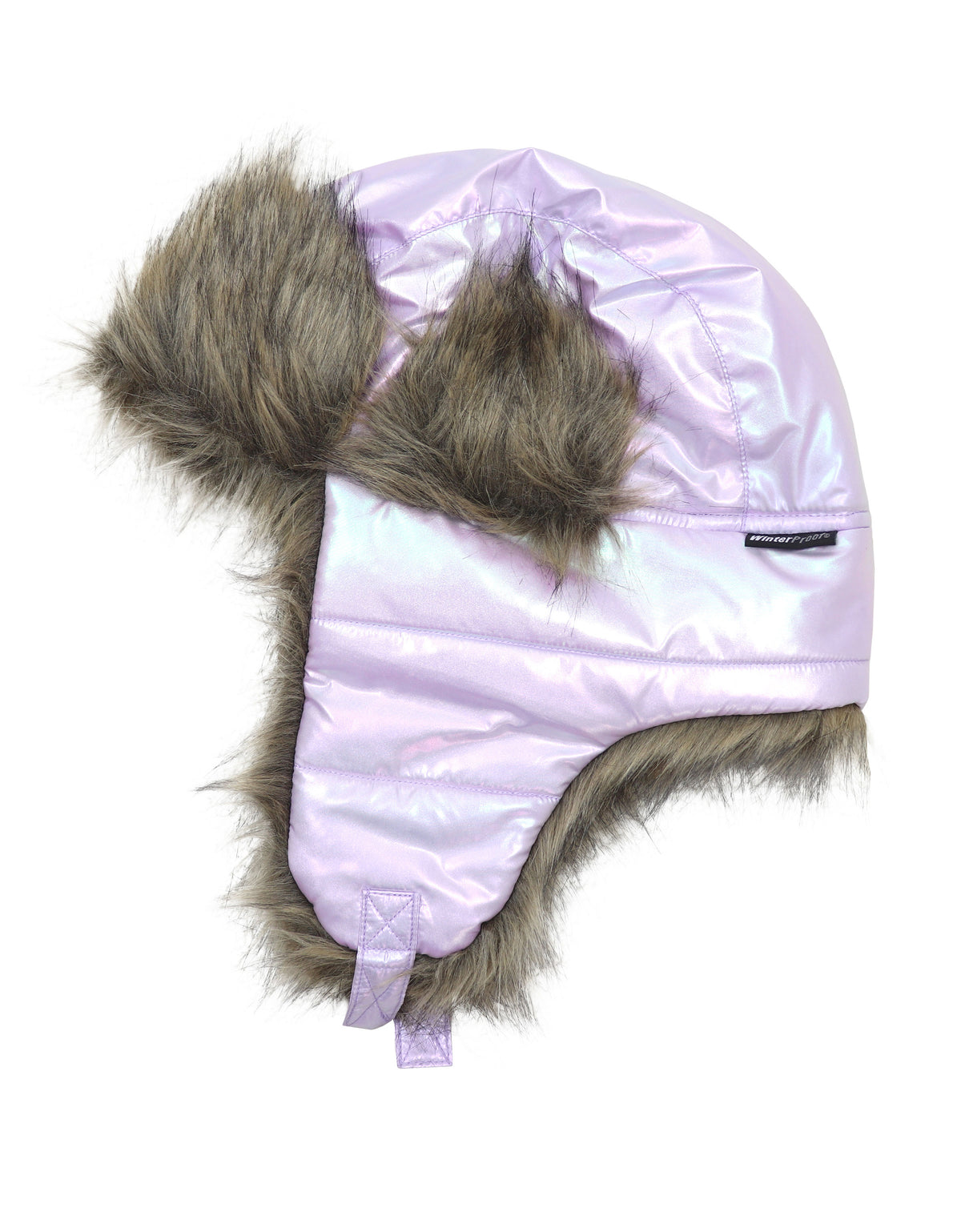 GIRLS 4-16 IRIDESCENT PUFFER TRAPPER HAT