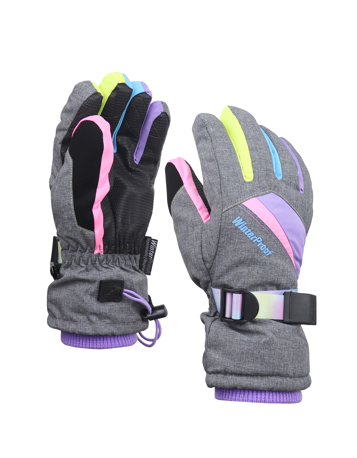 GIRLS 4-16 PASTEL RAINBOW SKI GLOVE