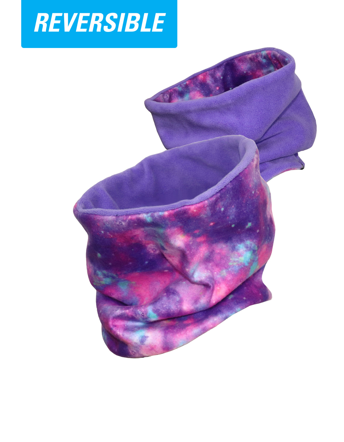 GIRLS PRINTED REVERSIBLE FLEECE NECK WARMER