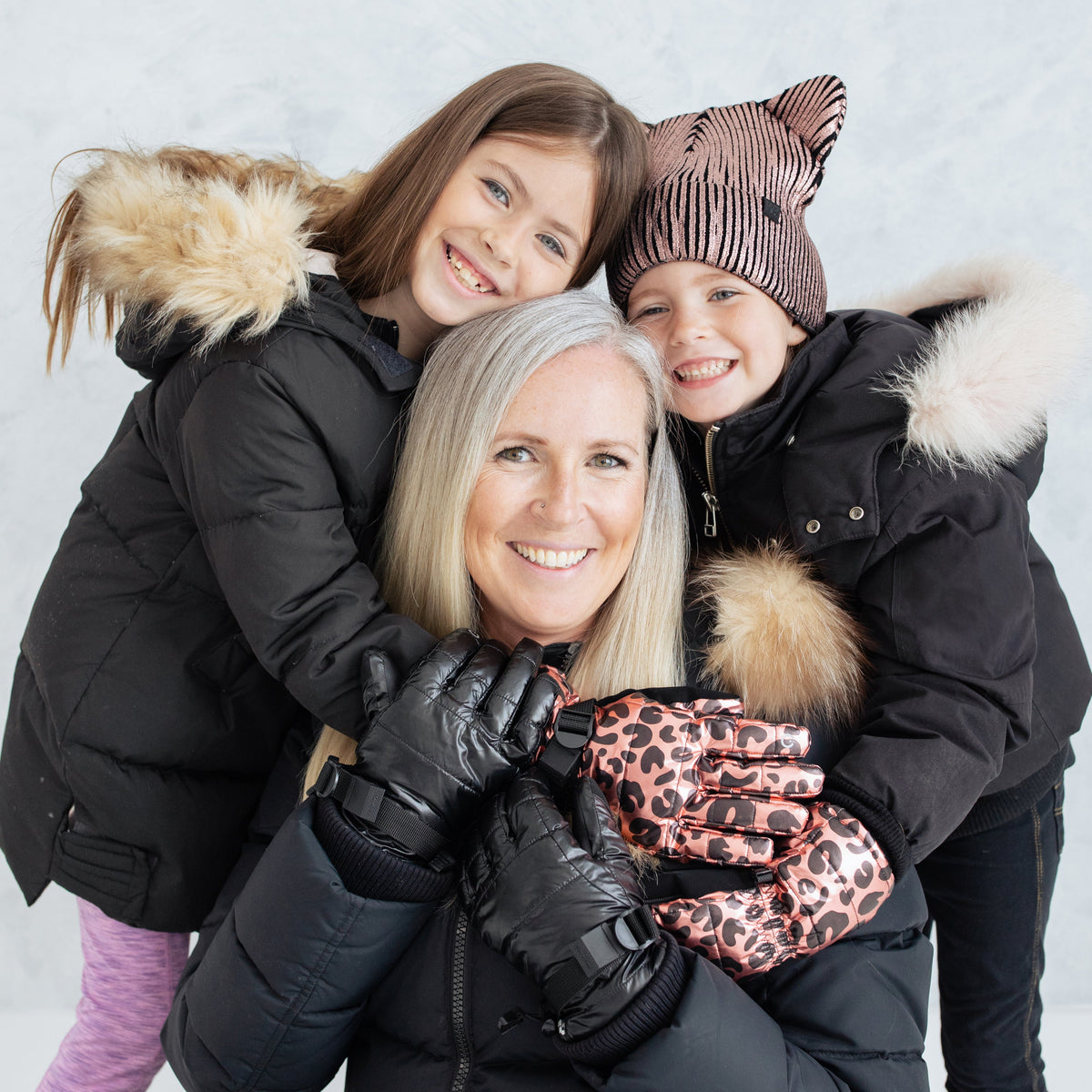 Little Girl's Rose Gold Foil Cat Ears Toque